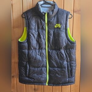 Nike Black and Neon Green Kids Vest